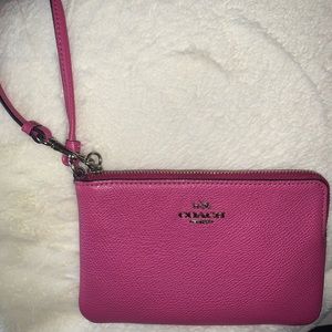 COACH corner zip wristlet